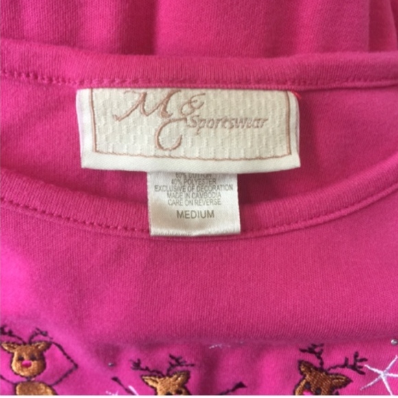 MCCC Sportswear Pink Reindeer T-Shirt - Picture 7 of 8
